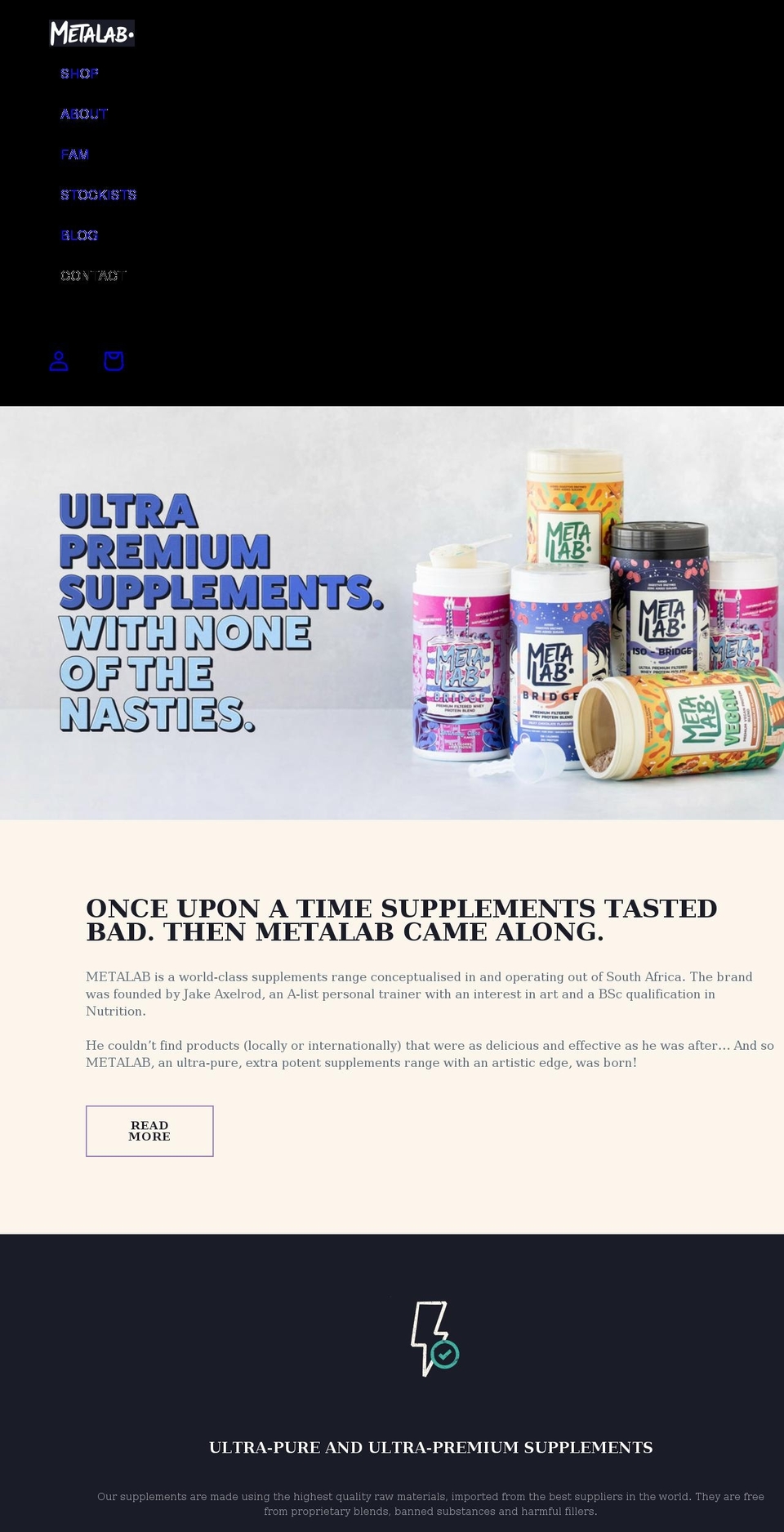 metalabsupps.com shopify website screenshot