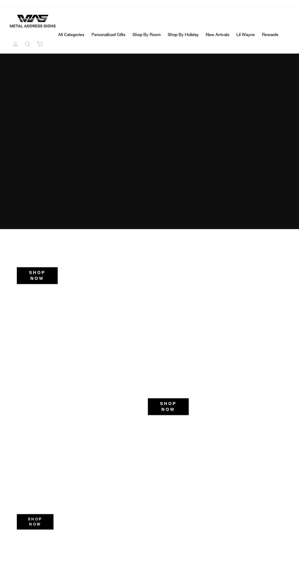 metaladdresssigns.com shopify website screenshot