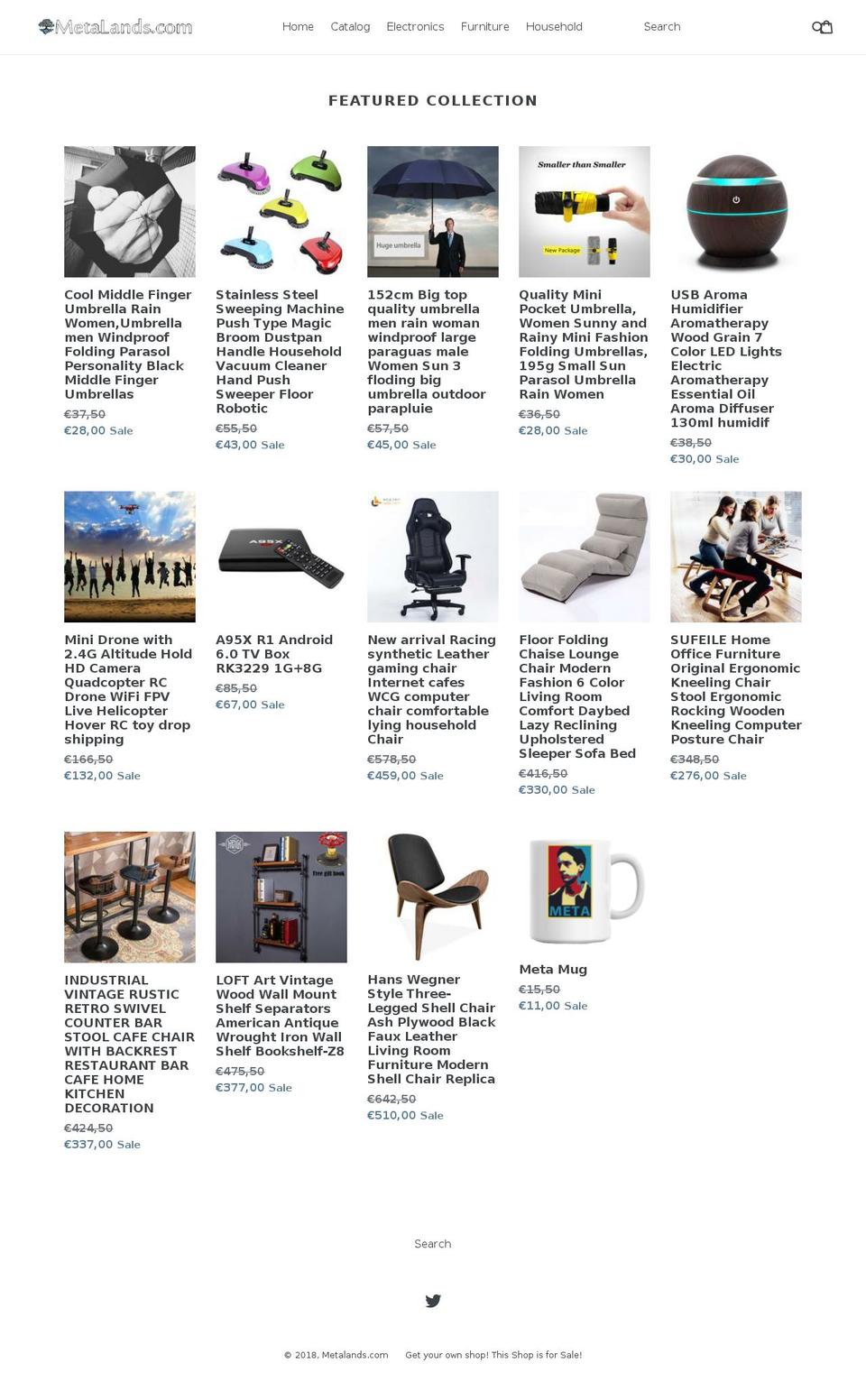 metalands.com — Shopify storefront screenshot