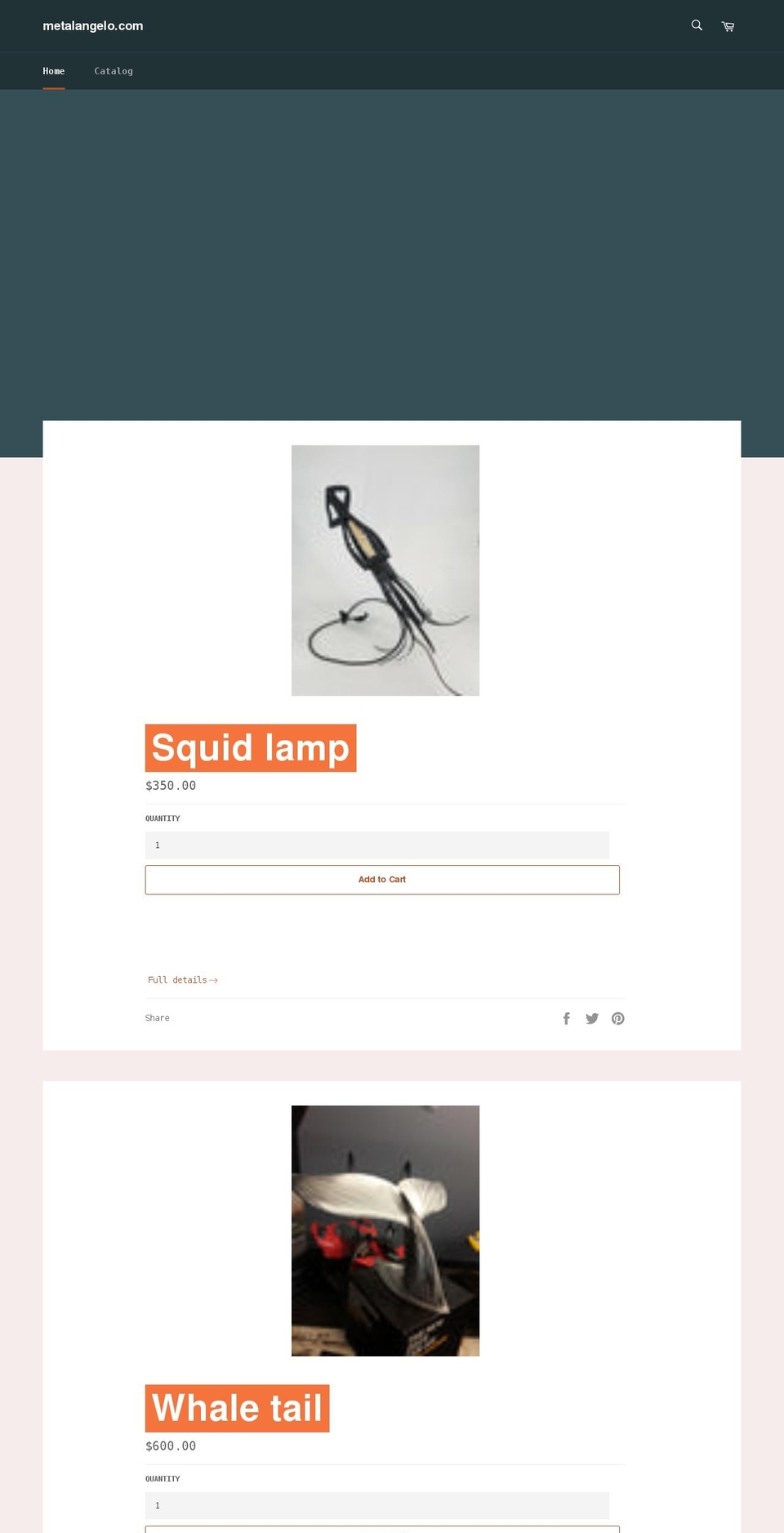 metalangelo.com shopify website screenshot