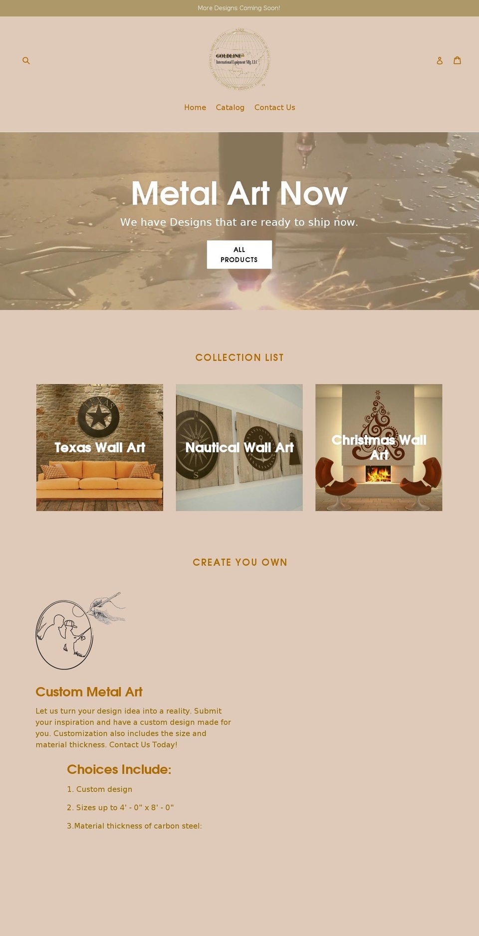 metalartnow.com — Shopify storefront screenshot
