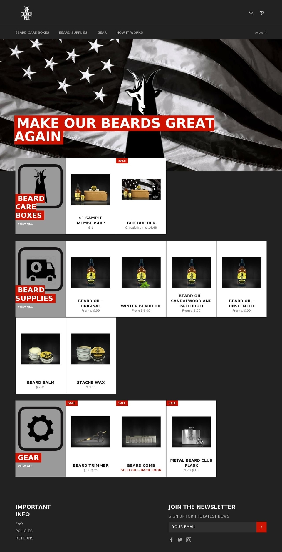 metalbeardclub.com shopify website screenshot