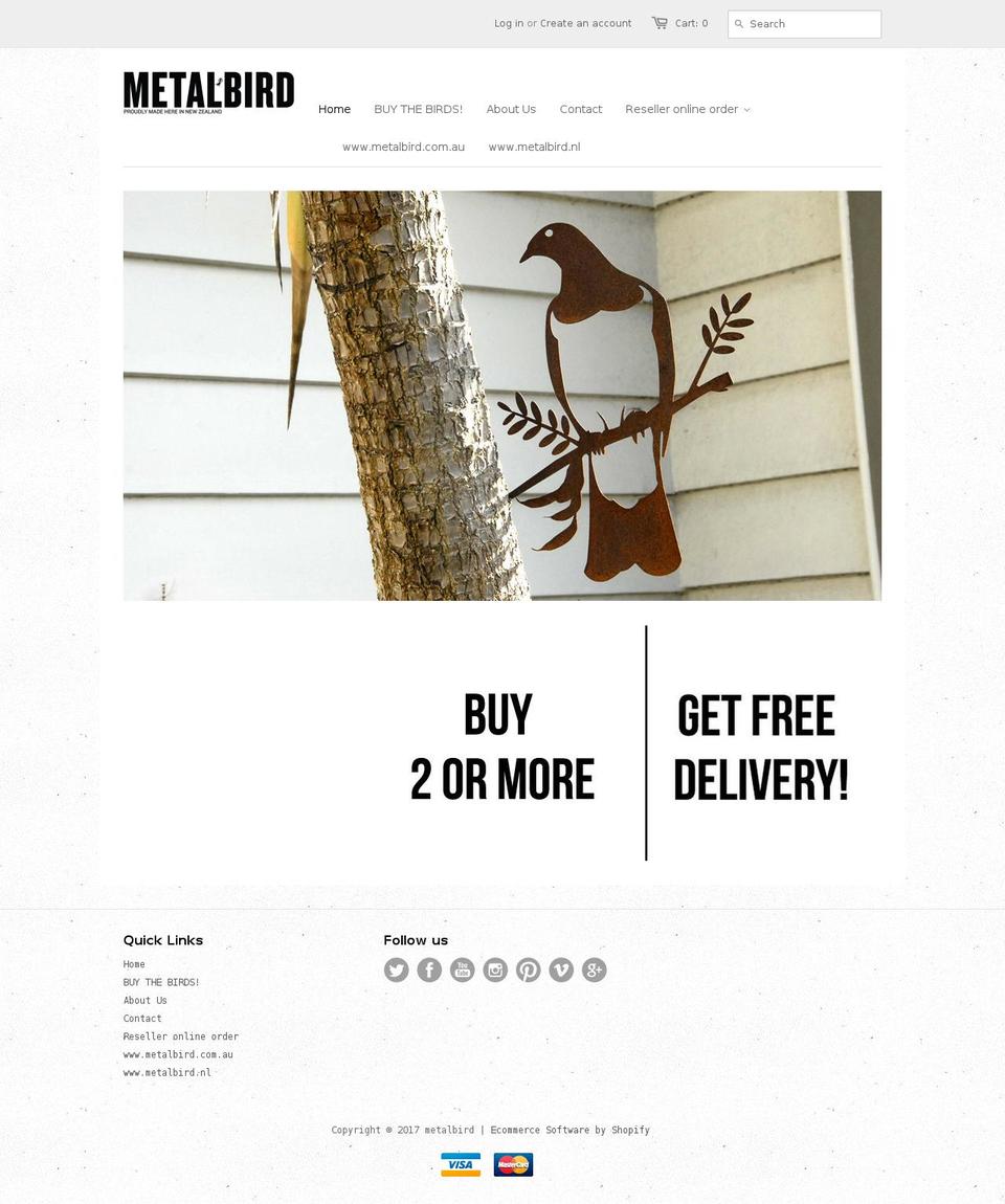 metalbird.co.nz shopify website screenshot