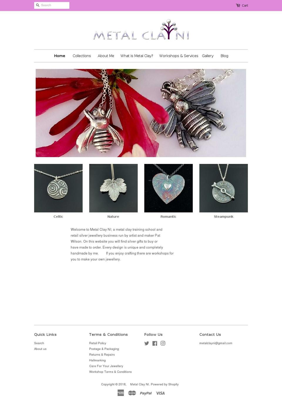 metalclayni.com — Shopify storefront screenshot