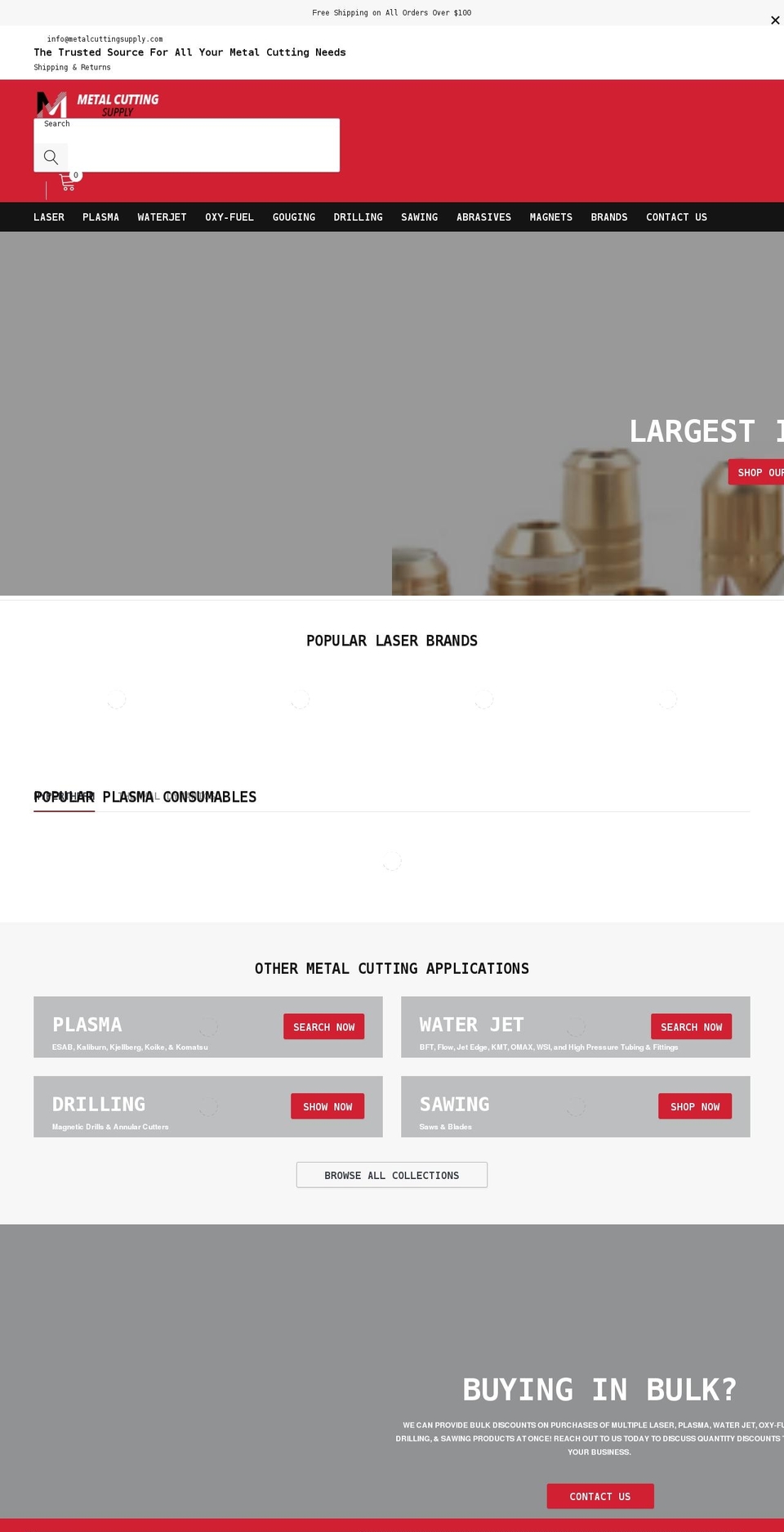 Caros--sections-ready Shopify theme site example metalcuttingsupply.com