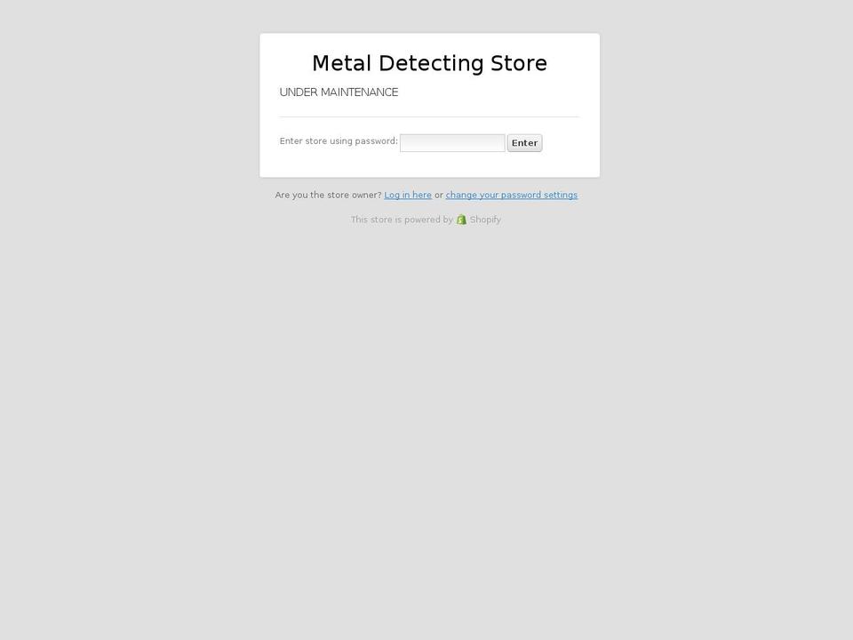 metaldetectingstore.co shopify website screenshot