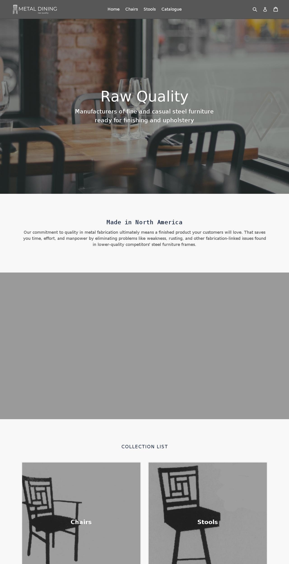 metaldining.com shopify website screenshot