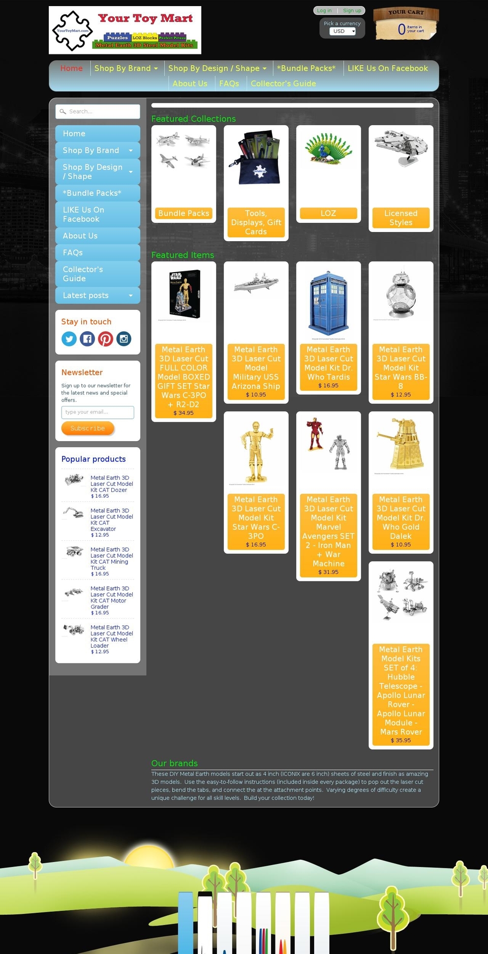 metalearthstore.com shopify website screenshot
