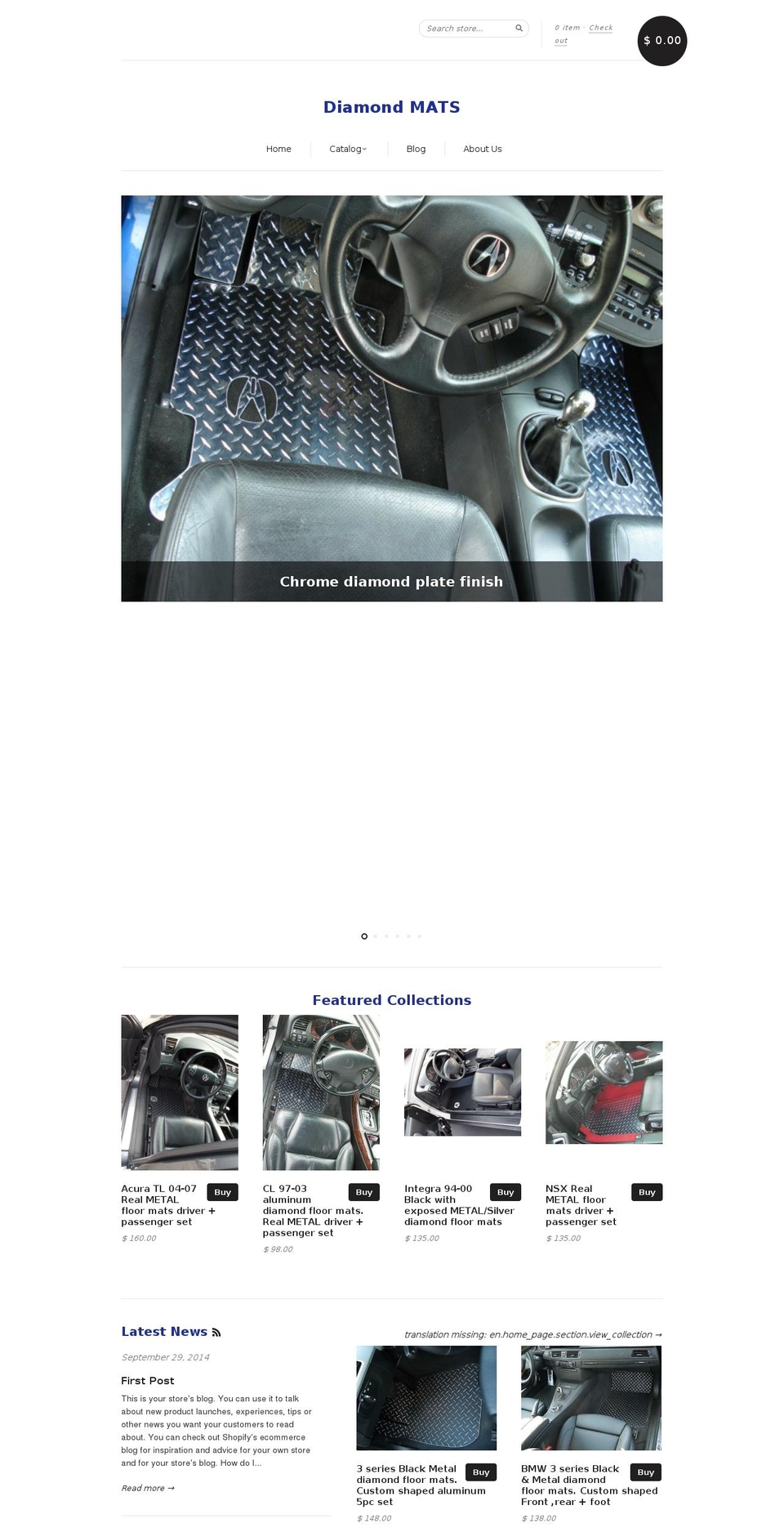 metalfloormats.com shopify website screenshot