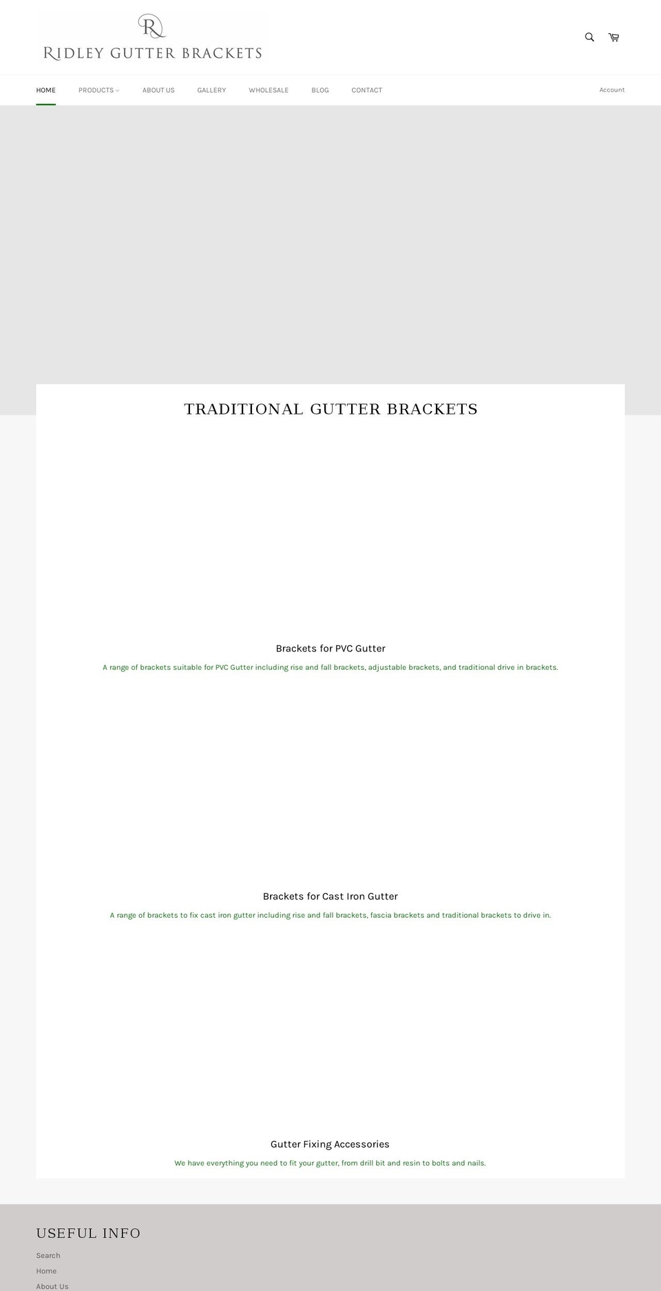 metalgutterbrackets.co.uk shopify website screenshot