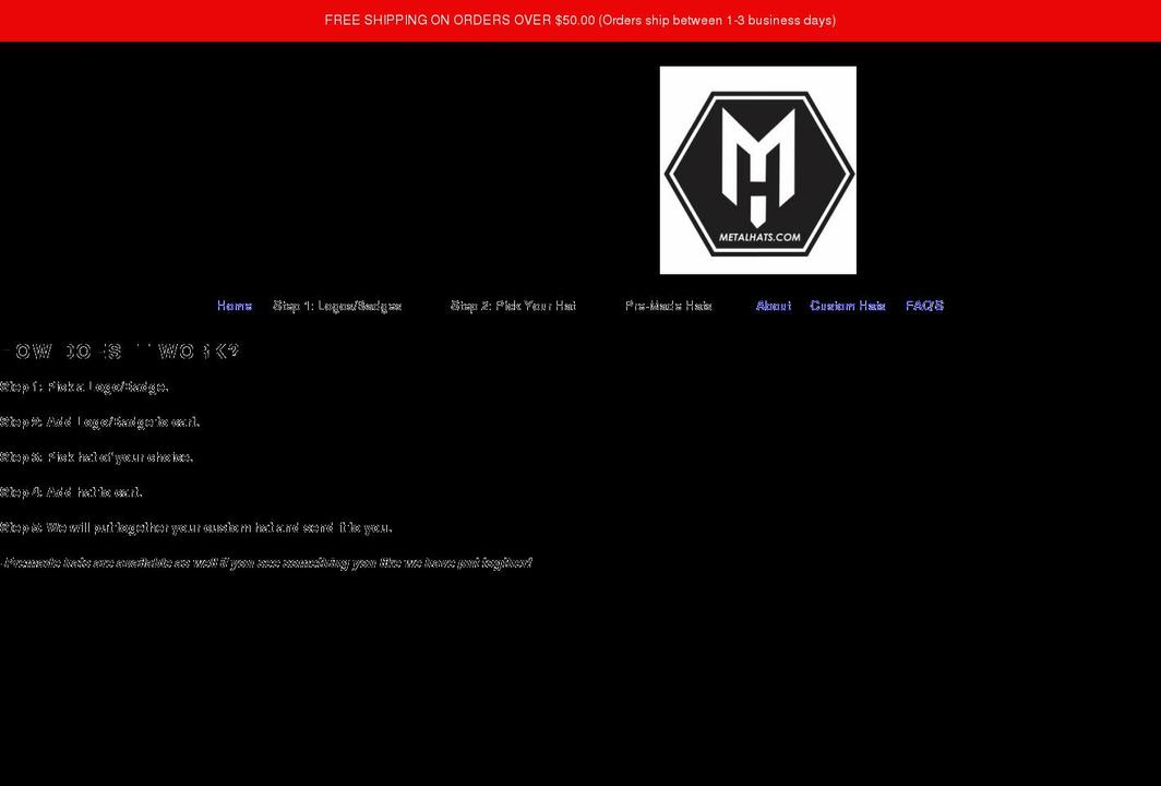 metalhats.com shopify website screenshot