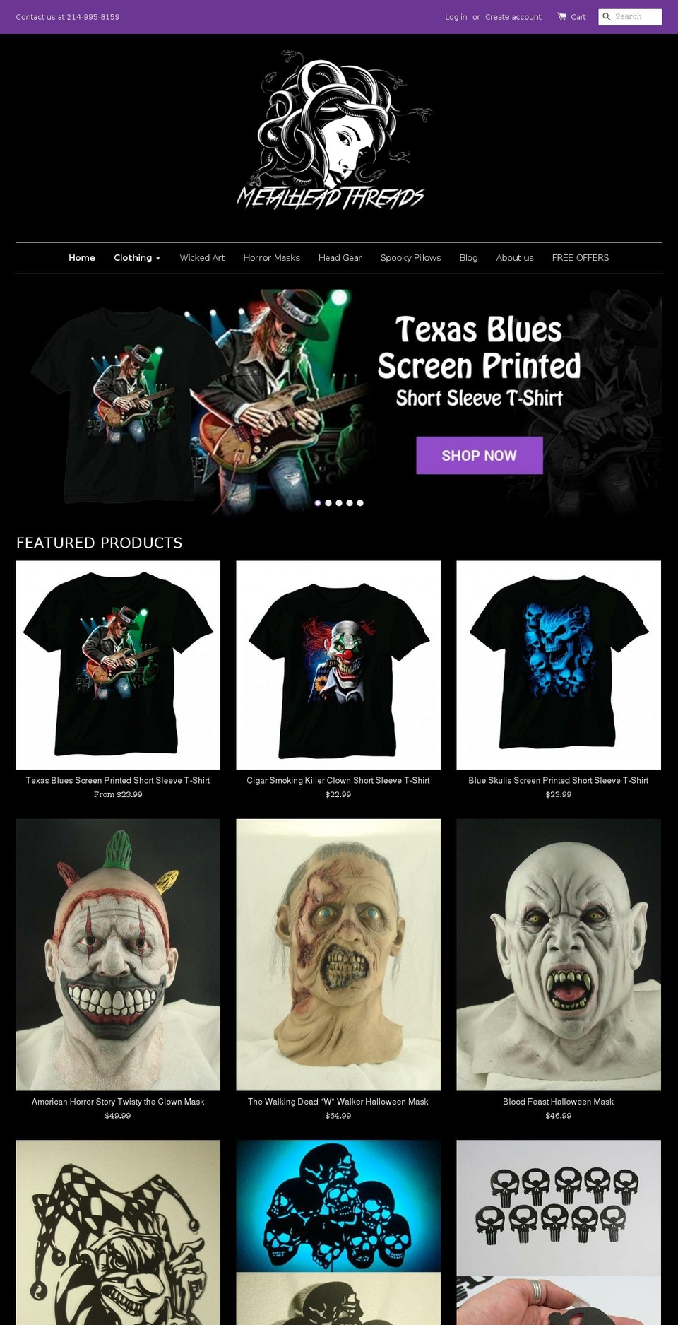 metalheadartdesign.com — Shopify storefront screenshot