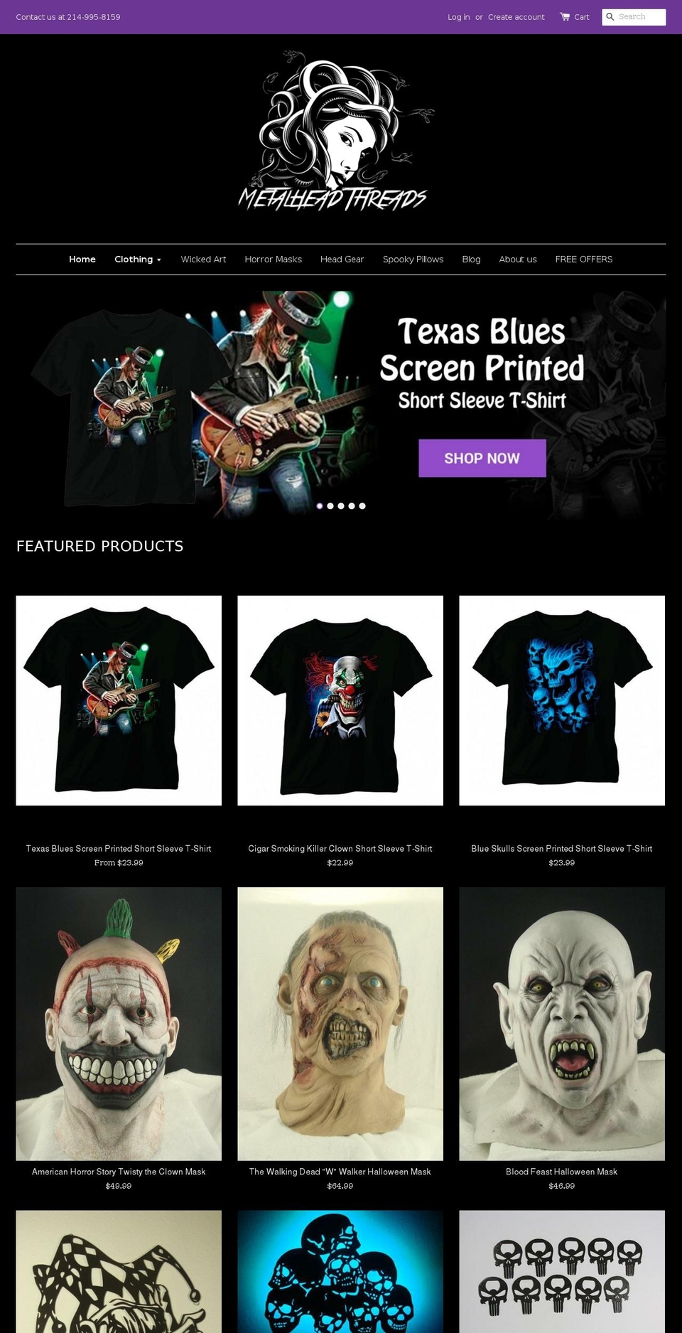 metalheadthreads.com shopify website screenshot