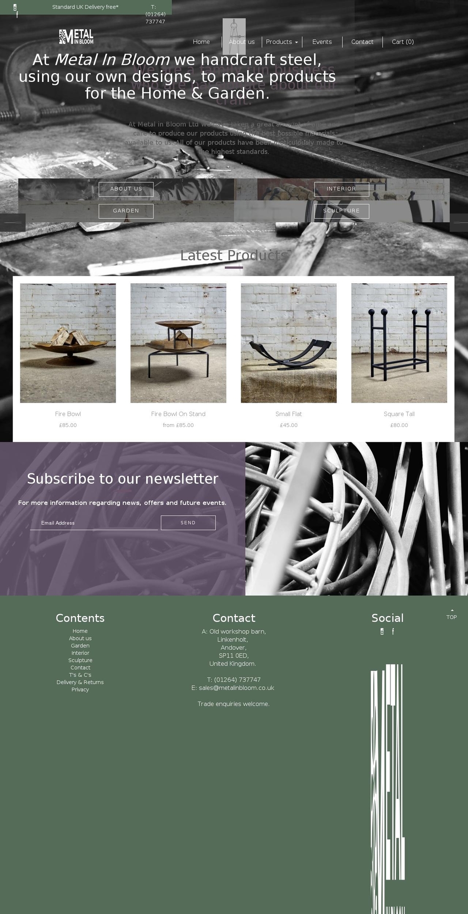 bootstrap-3 Shopify theme site example metalinbloom.co.uk