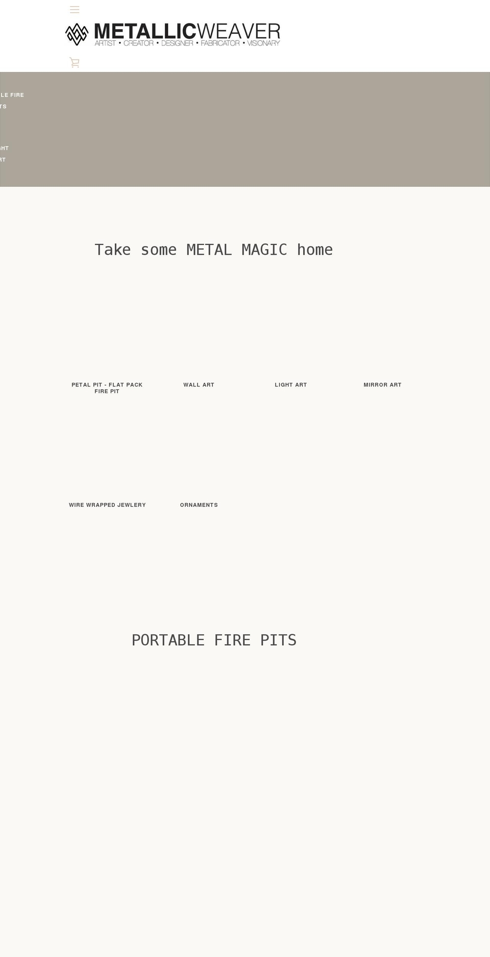 metallicweaver.com — Shopify storefront screenshot