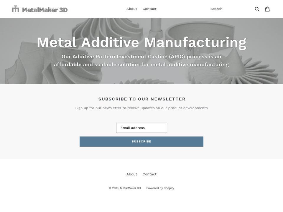 metalmaker3d.com shopify website screenshot