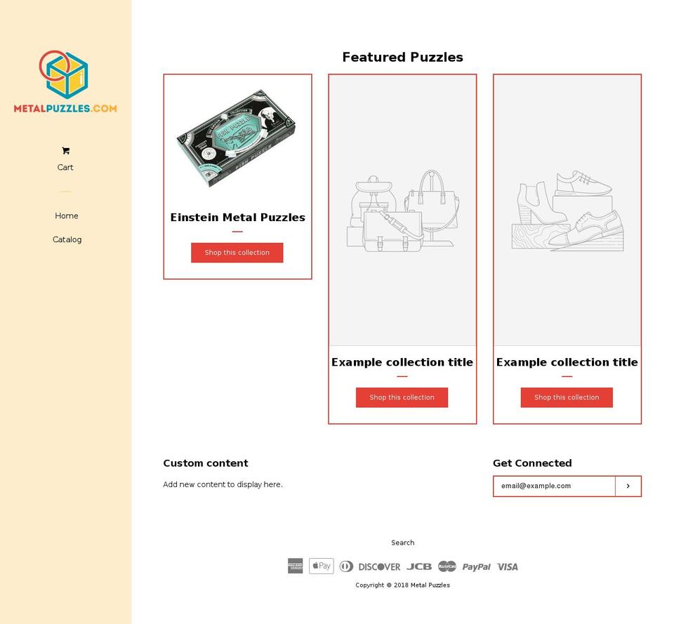 metalpuzzles.com — Shopify storefront screenshot