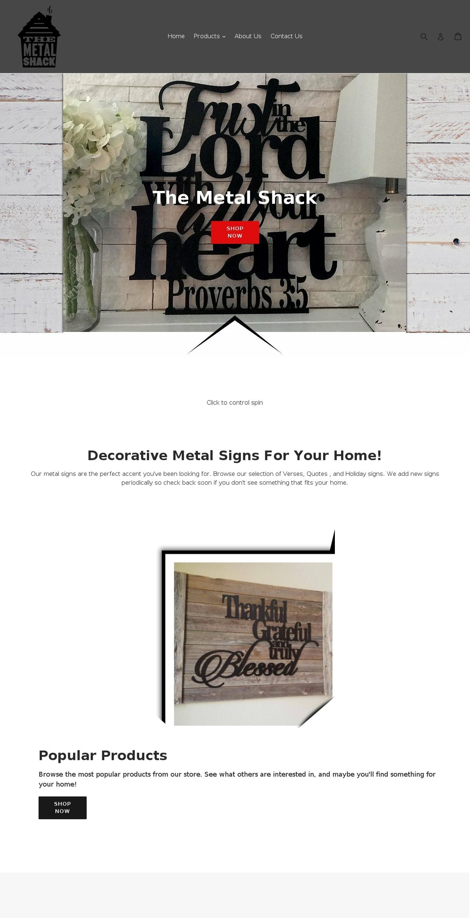 metalshack.com shopify website screenshot