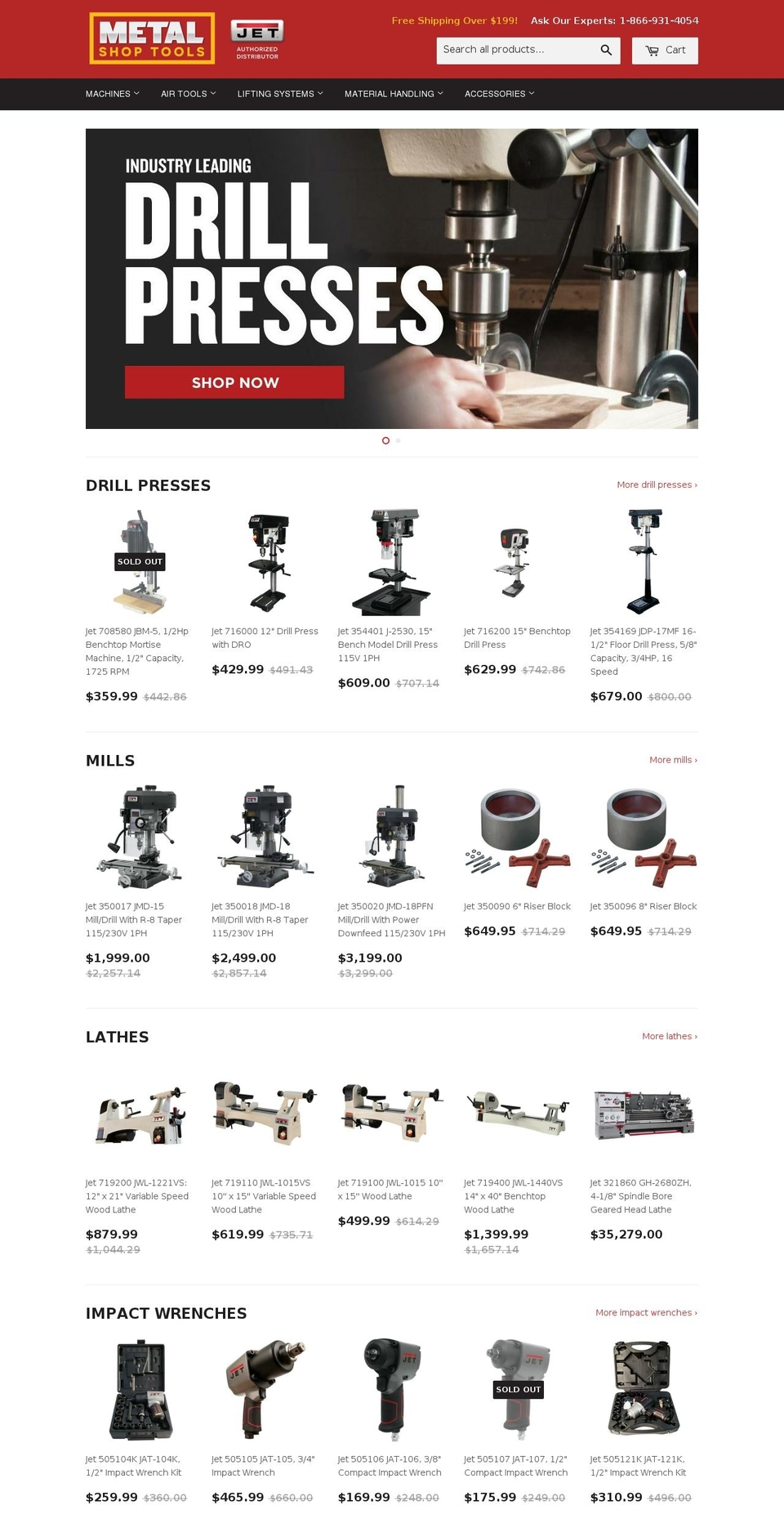 metalshoptools.com shopify website screenshot