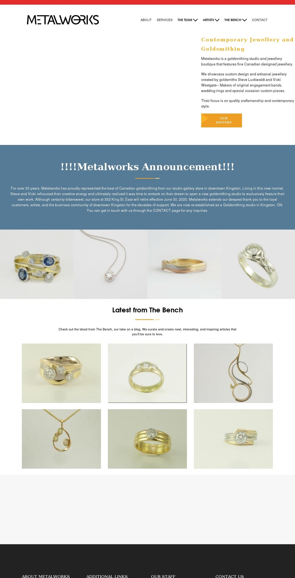 metalworkskingston.com shopify website screenshot