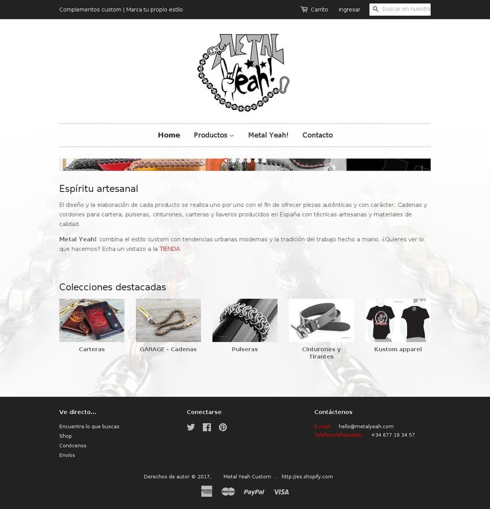 metalyeahcustom.com shopify website screenshot