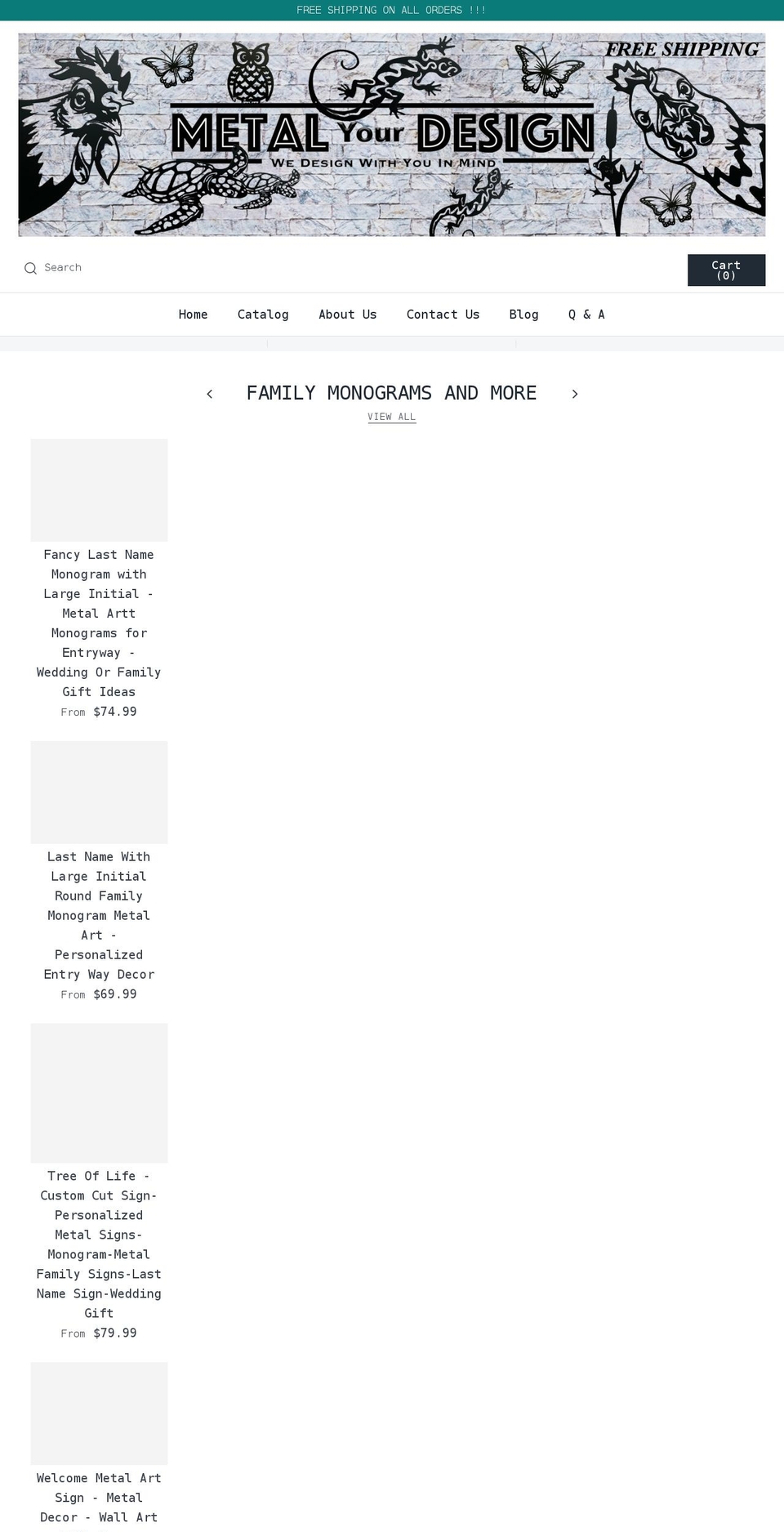 metalyourdesign.com shopify website screenshot