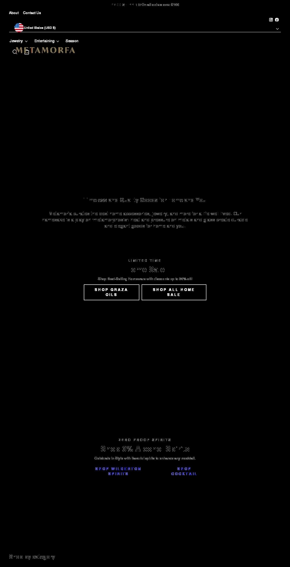 metamorfa.shop shopify website screenshot