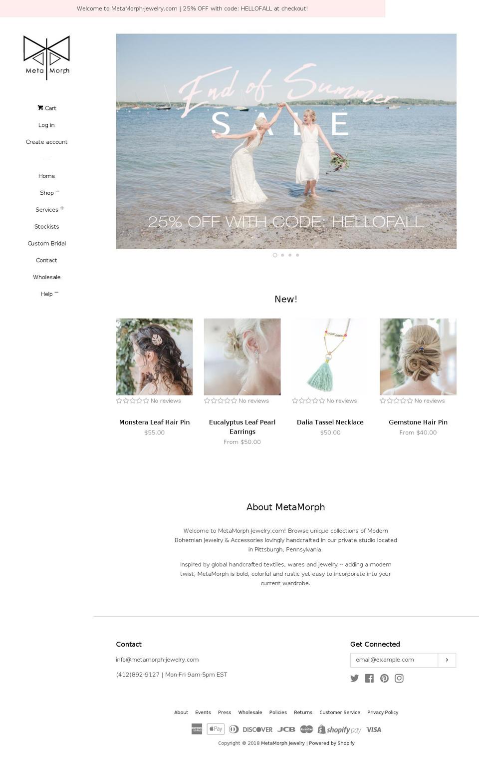 Artisan Shopify theme site example metamorph-jewelry.com