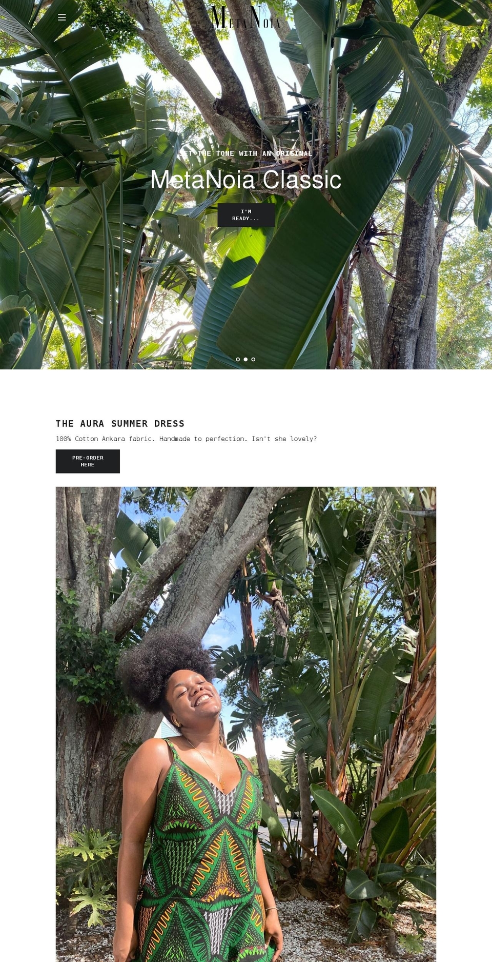 metanoiaapparelco.com shopify website screenshot