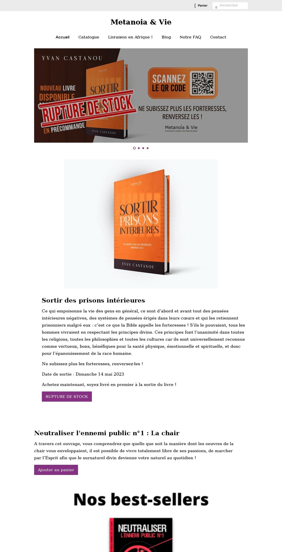 metanoiaetvie.com shopify website screenshot
