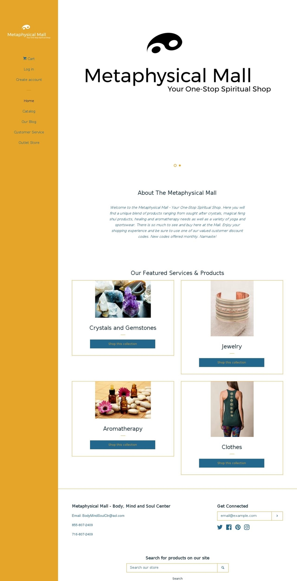 metaphysicalmall.com — Shopify storefront screenshot