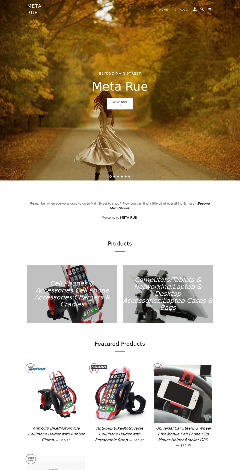 metarue.com — Shopify storefront screenshot