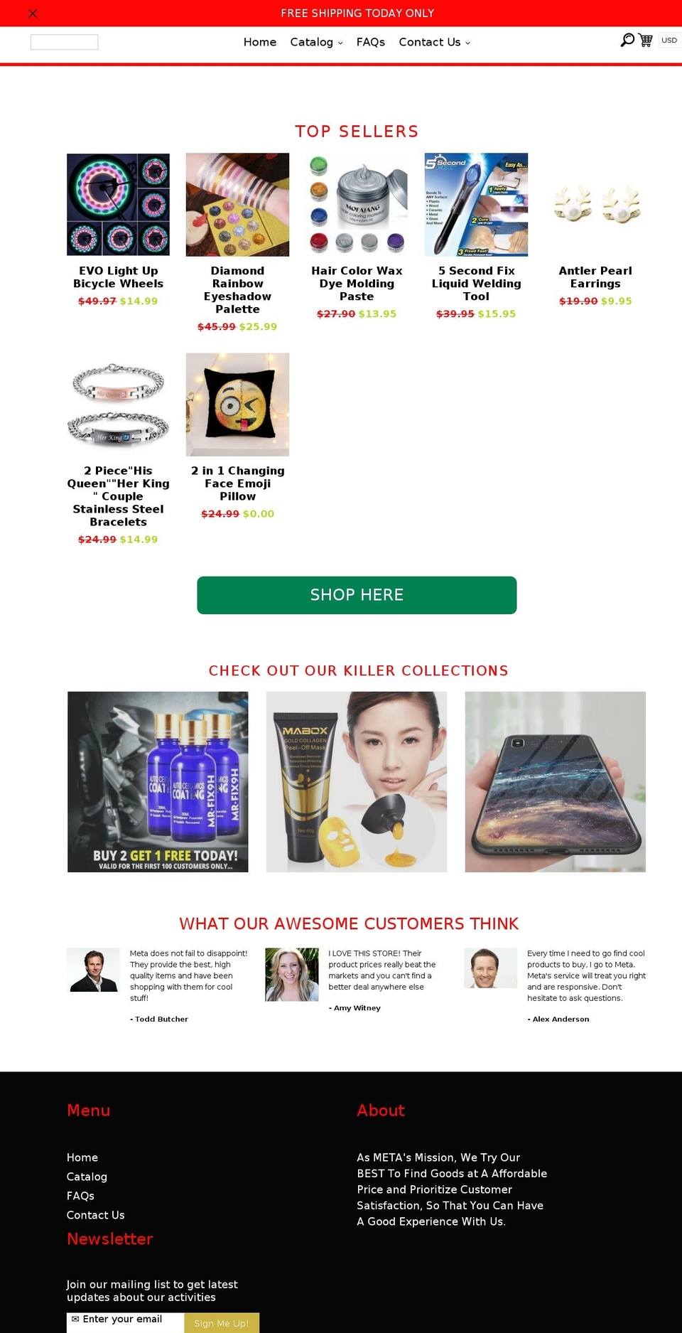 metavip.com shopify website screenshot