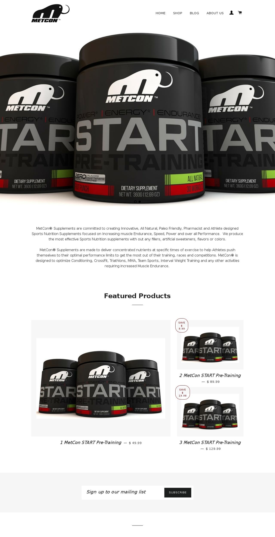 metconnutrients.com shopify website screenshot