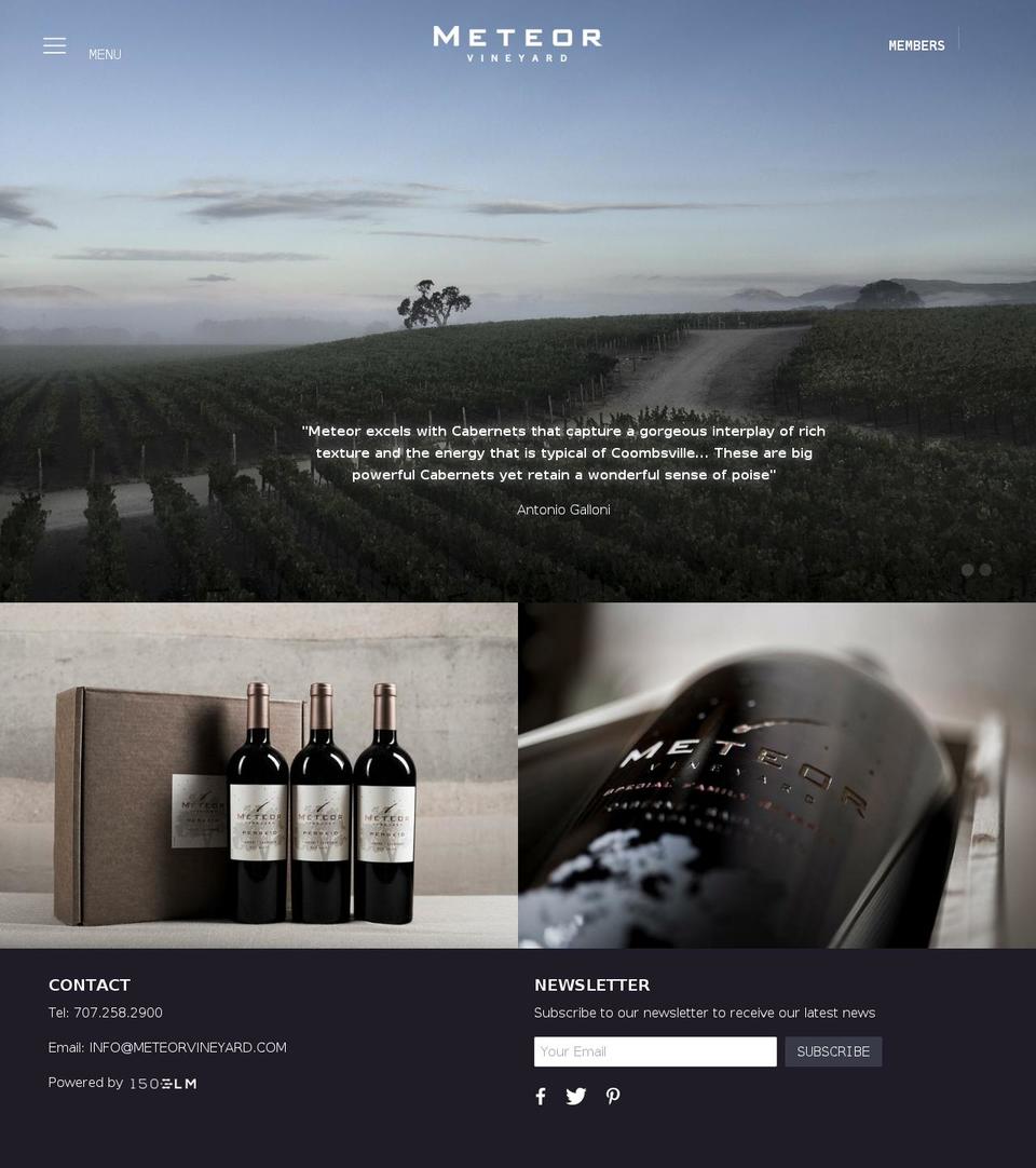 meteorvineyards.org shopify website screenshot