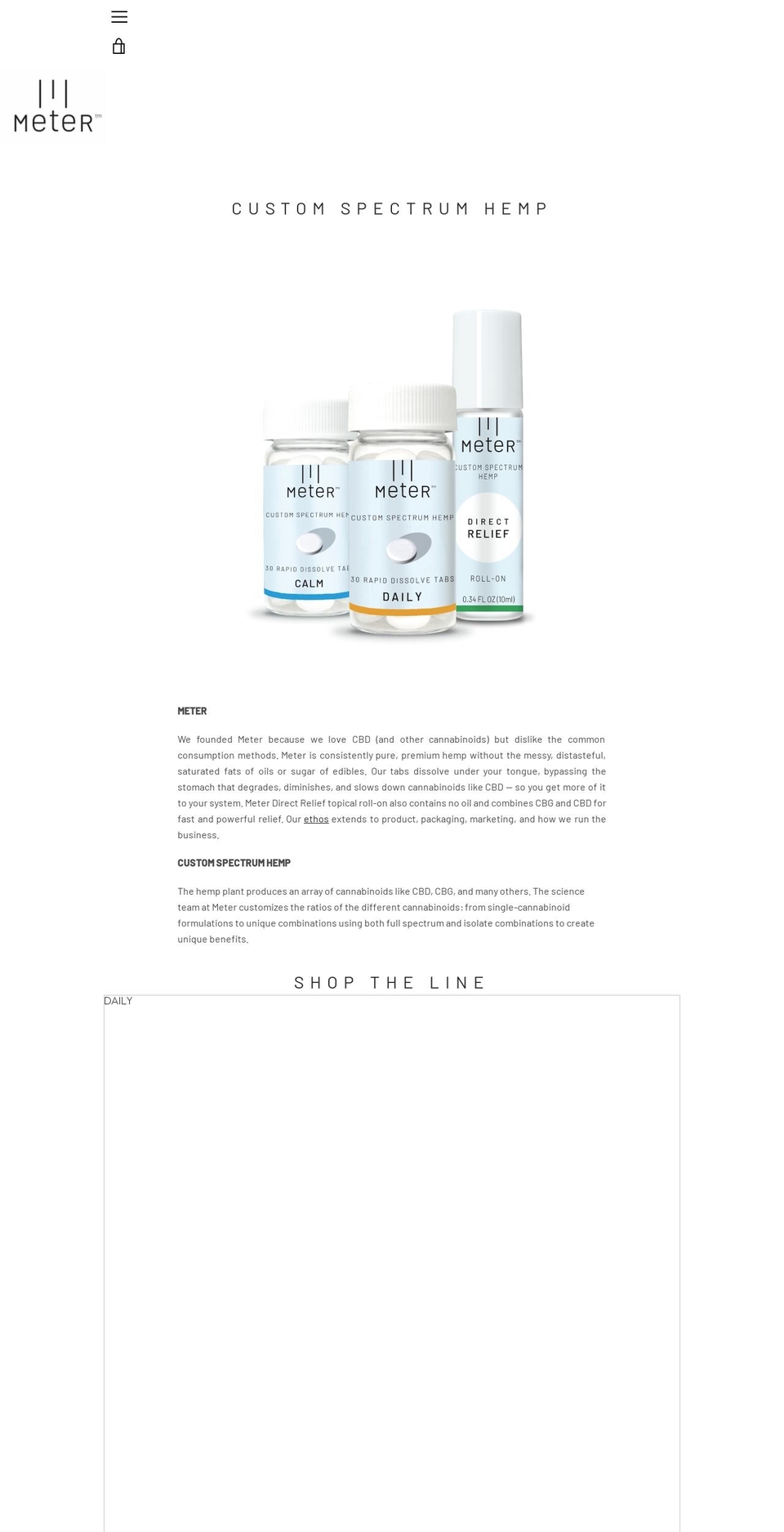 meterhemp.com shopify website screenshot
