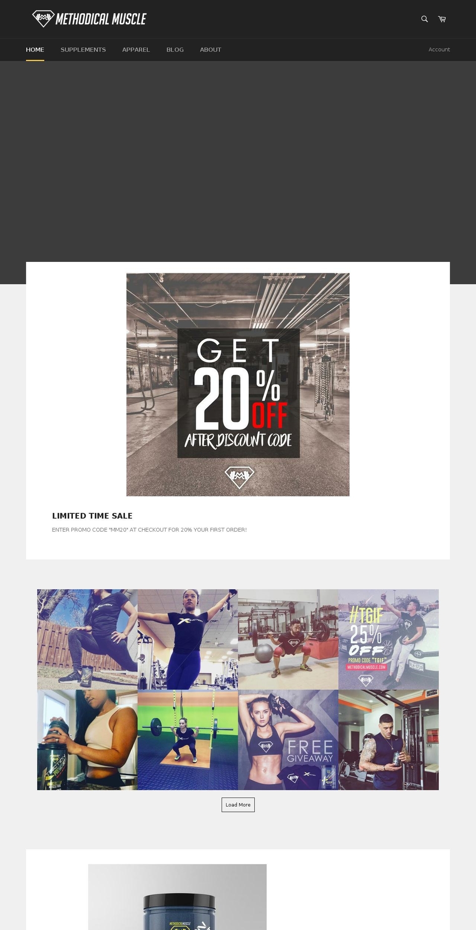 methodicalmuscle.com shopify website screenshot