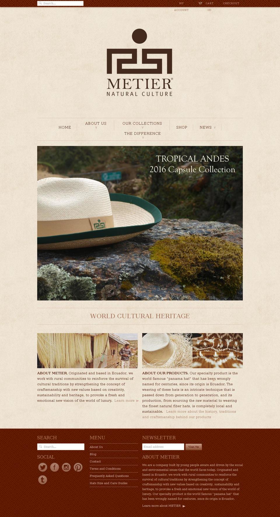 metiercrafts.com shopify website screenshot