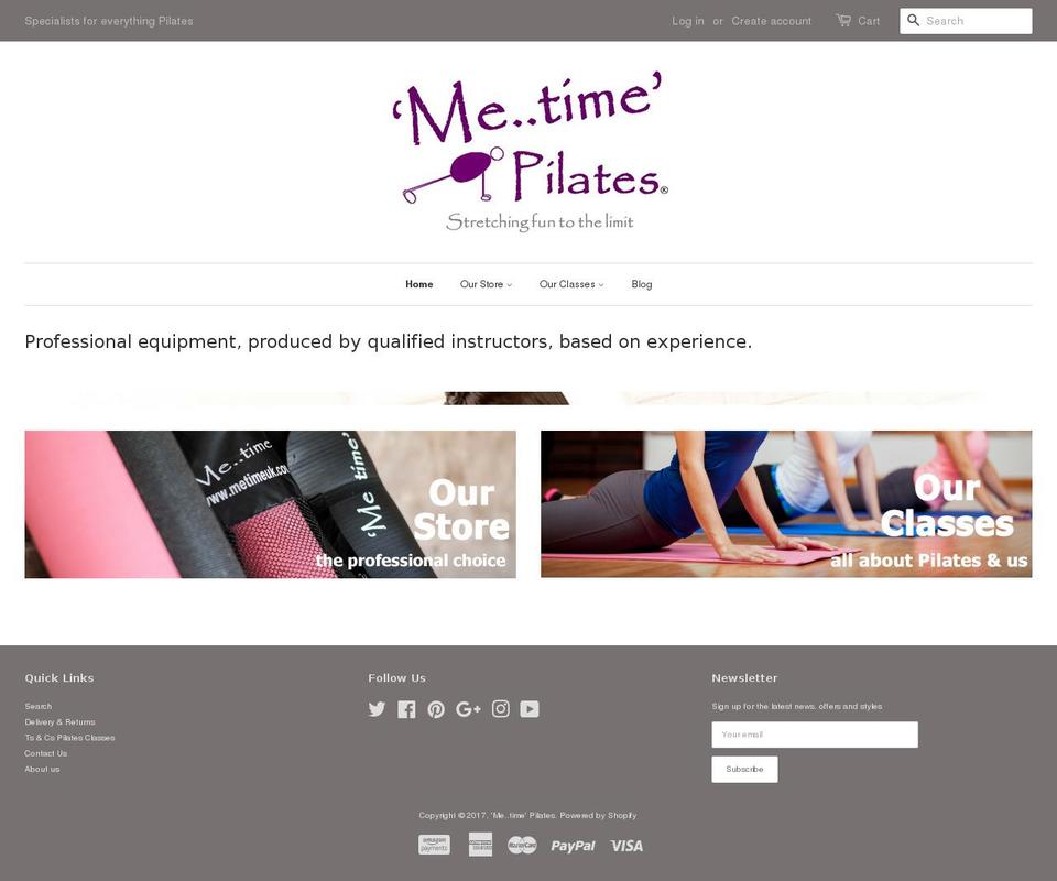 metimepilates.co.uk shopify website screenshot