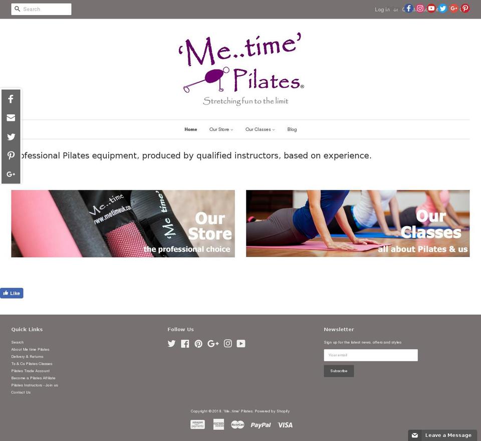 metimepilates.com — Shopify storefront screenshot