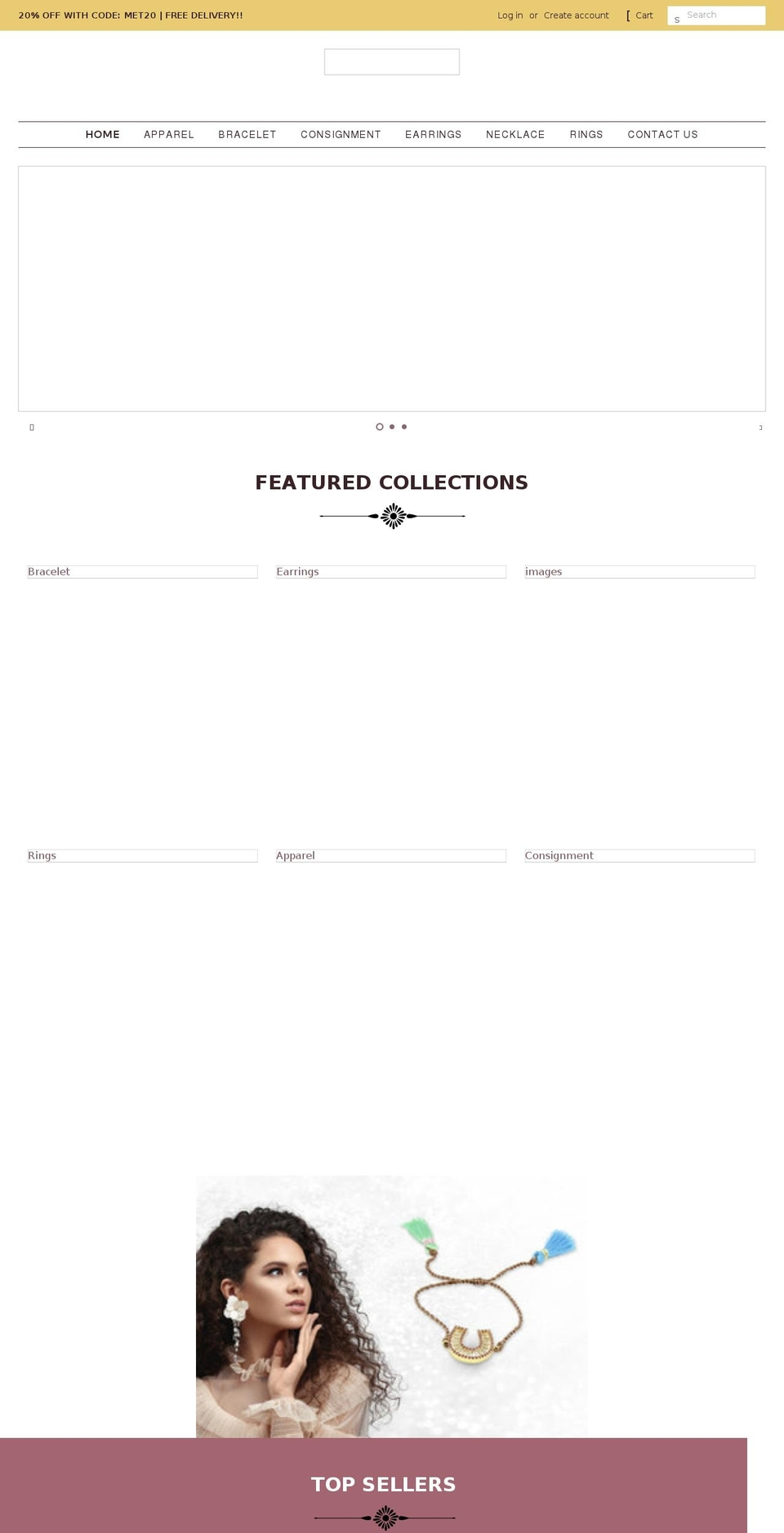 metjewelrycollection.com shopify website screenshot