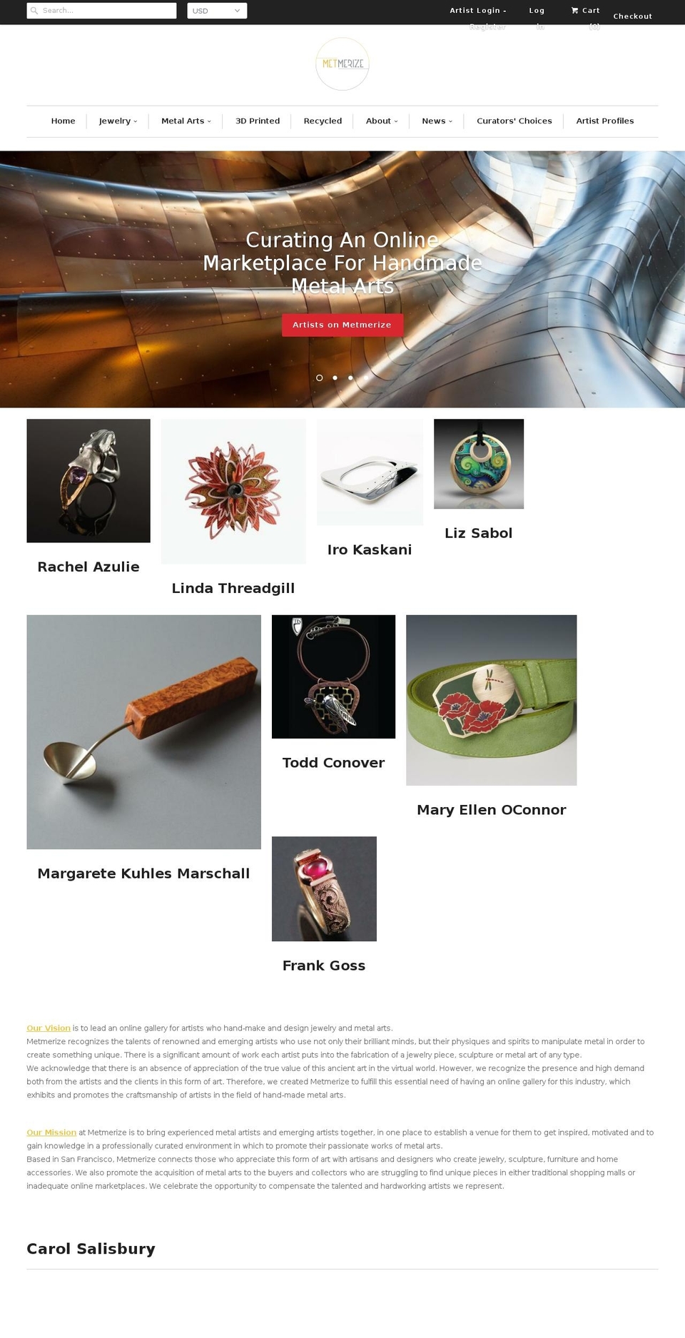 metmerize.com shopify website screenshot