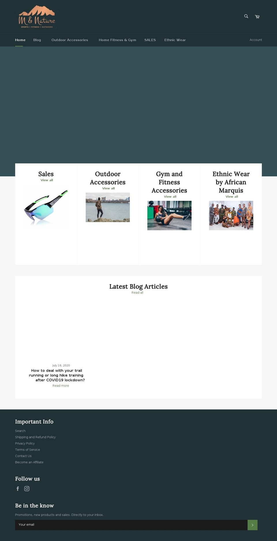 metnaturesports.com shopify website screenshot