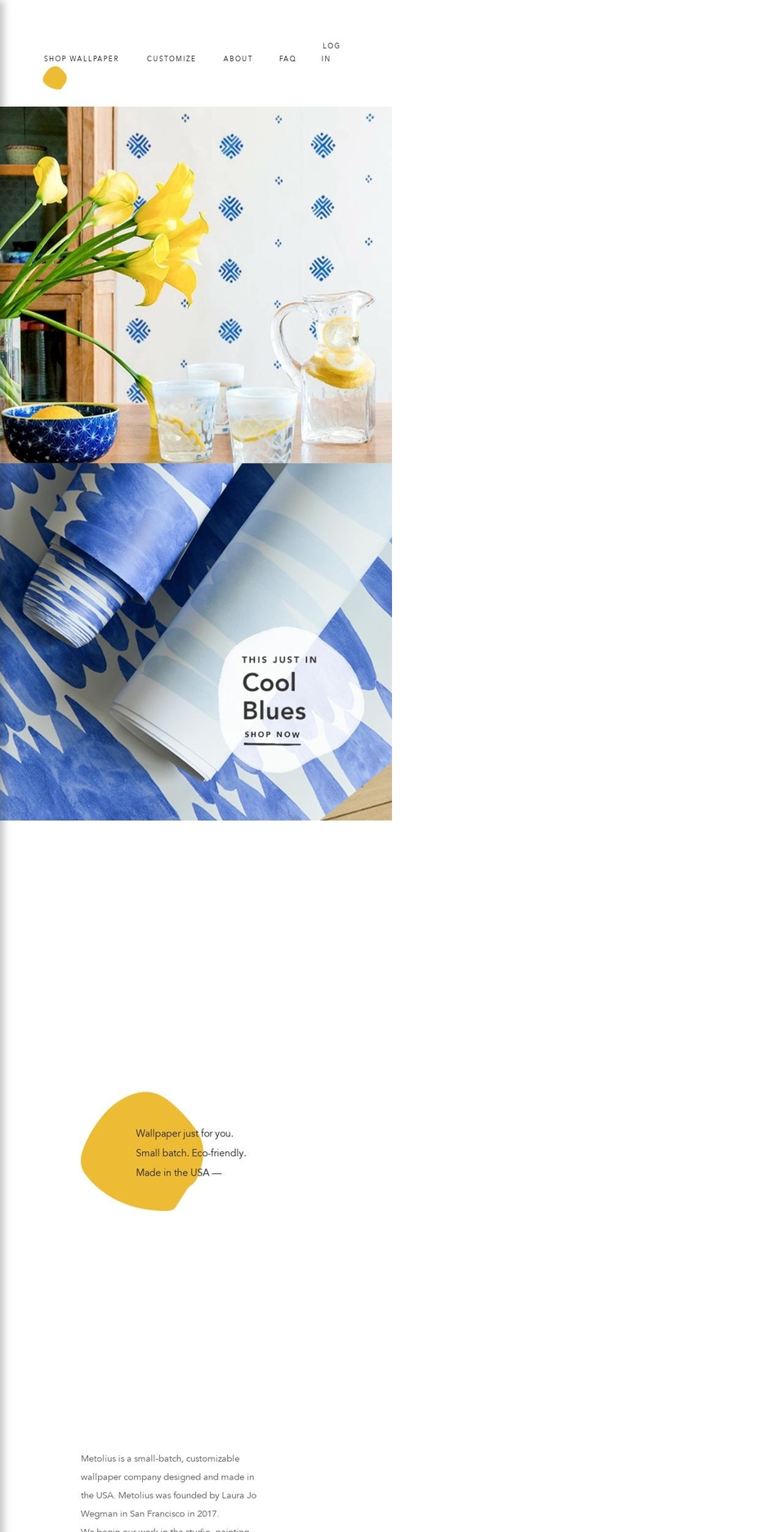 metoliushome.com — Shopify storefront screenshot