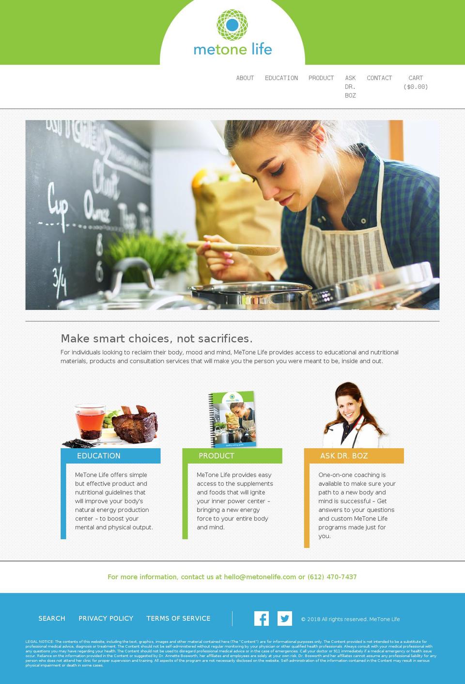 metonelife.com — Shopify storefront screenshot