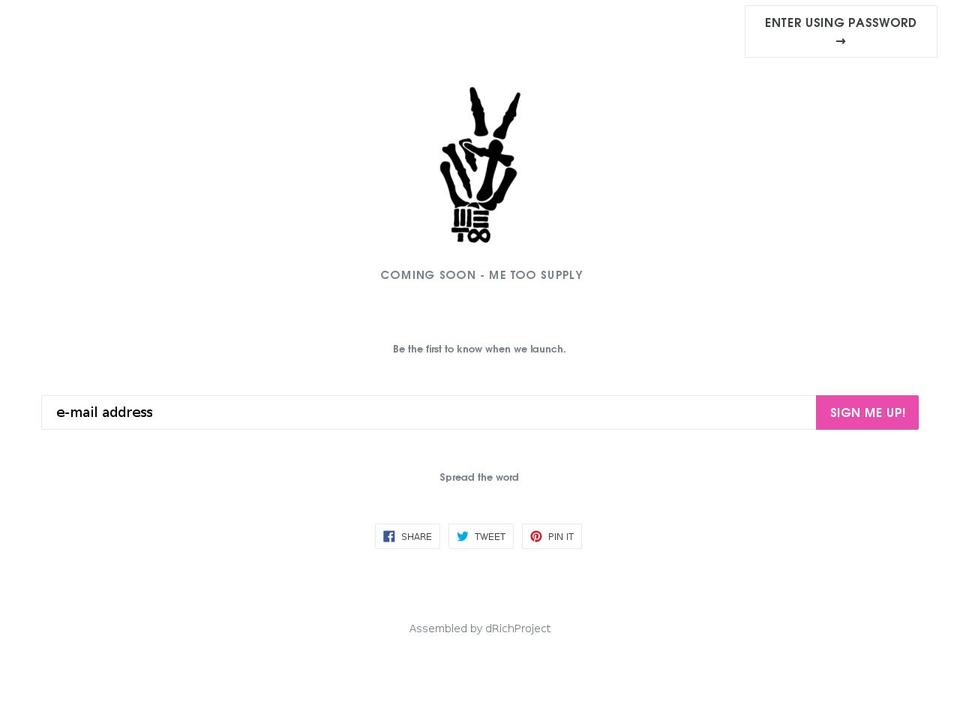 metoosupply.com — Shopify storefront screenshot