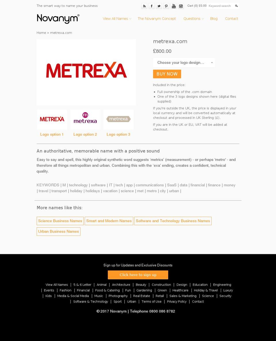 metrexa.com shopify website screenshot