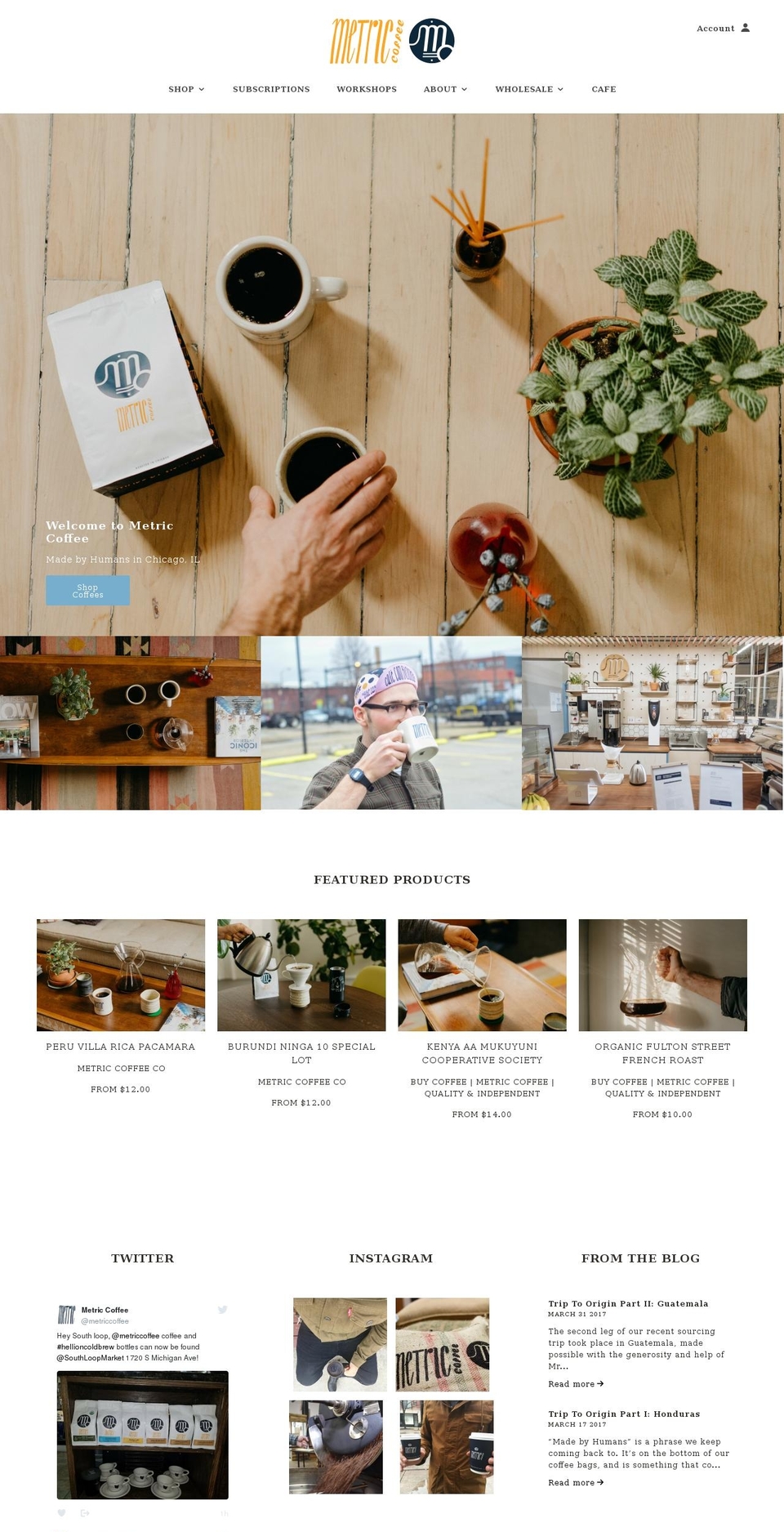 metriccoffee.com shopify website screenshot
