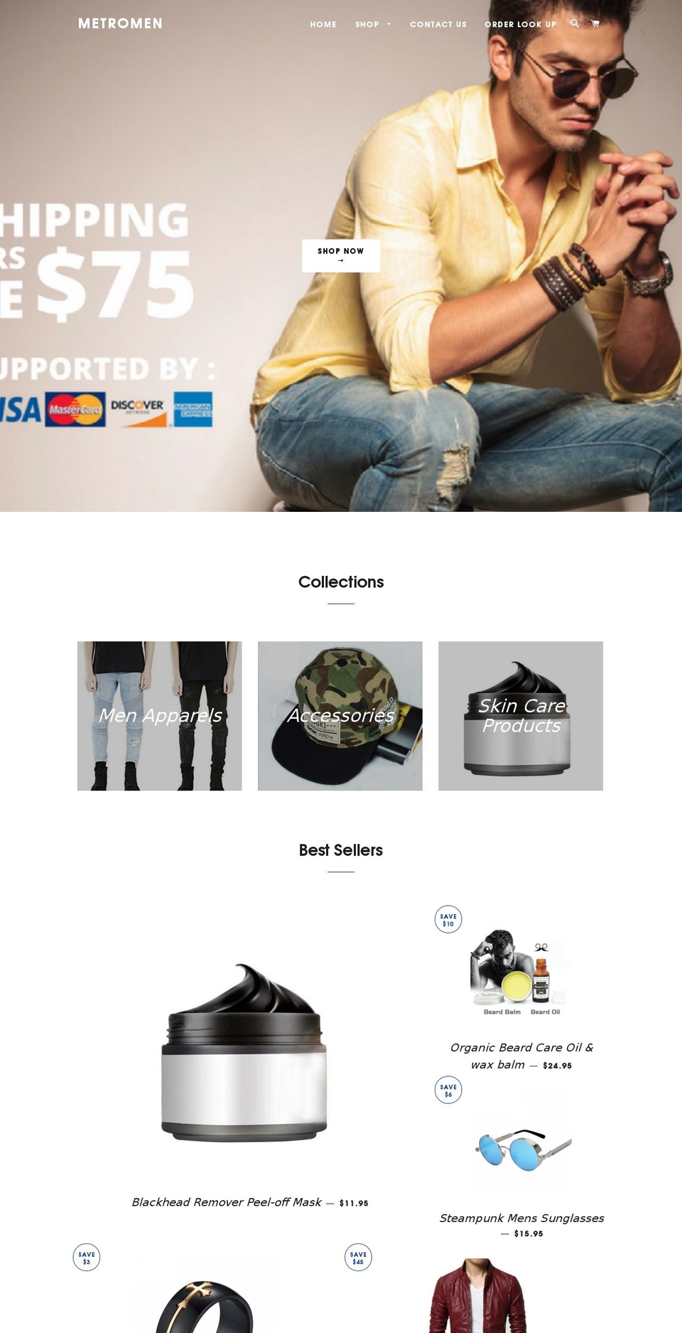 metro-men.com — Shopify storefront screenshot