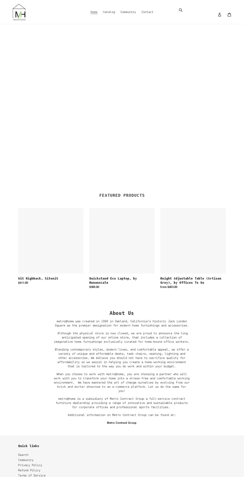 metroathome.shop shopify website screenshot